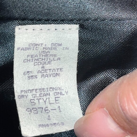 80'S VICTOR COSTA for I. MAGNIN EMERALD GREEN VELVET & FEATHER COCKTAIL DRESS 4 - Picture 10 of 10